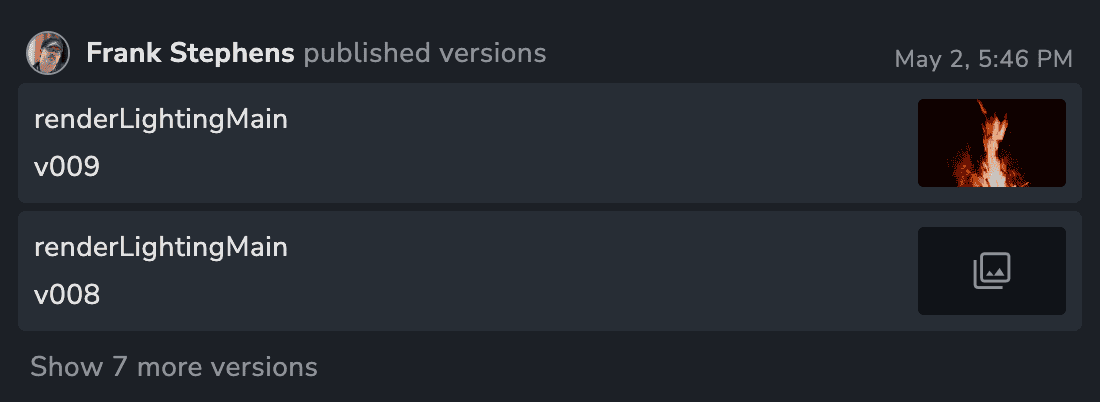 Activity feed versions