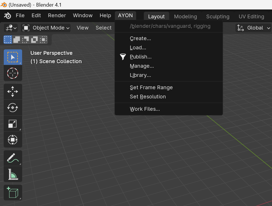 Blender AYON Menu