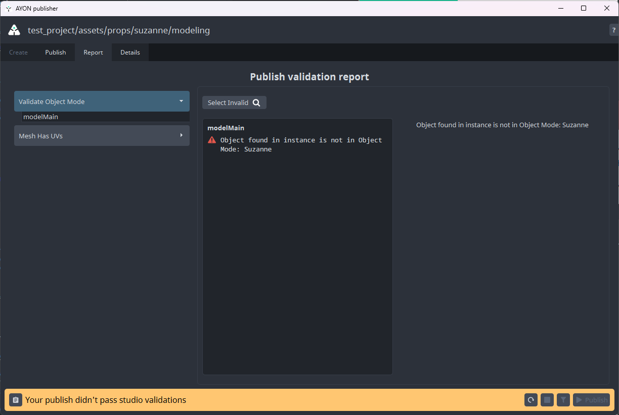 Failed Model Validator