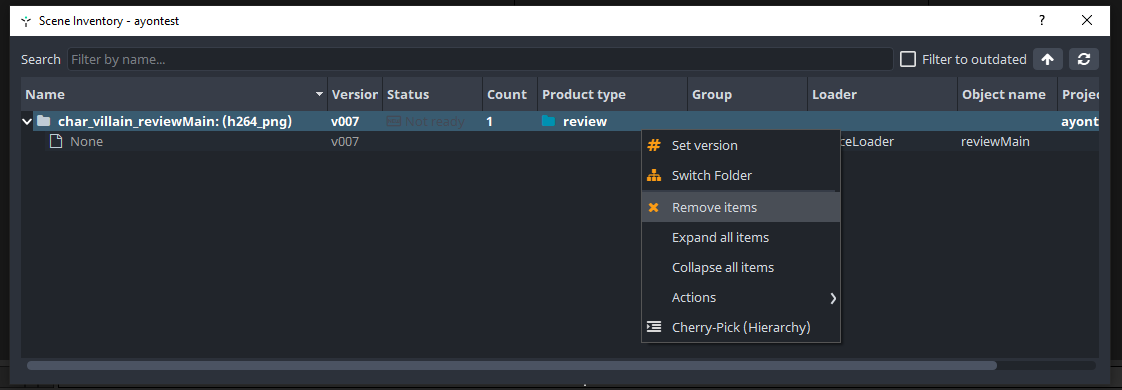 AYON Silhouette - Load Source remove loaded sources