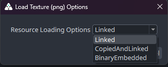 Texture Loader Embedded options