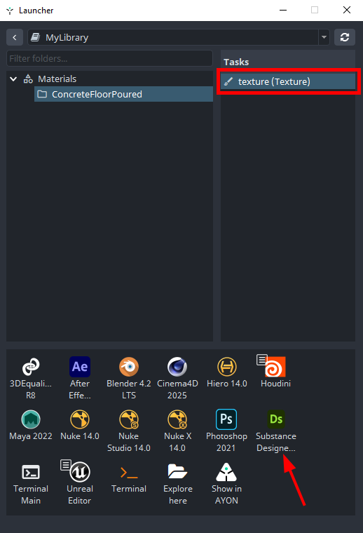 Launch Substance Designer