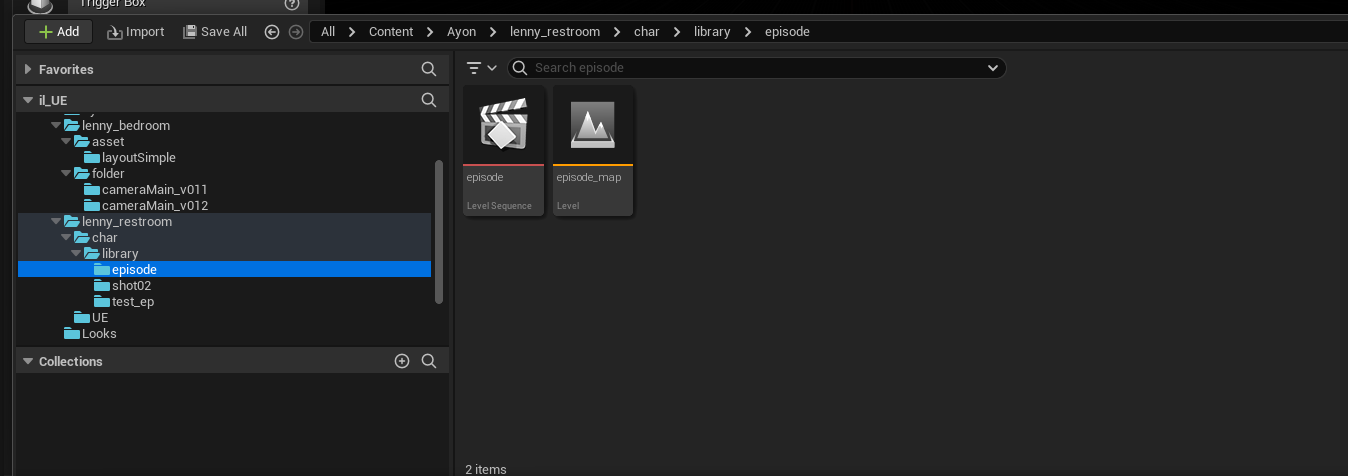 Unreal Build Sequence Hierarchy Folder Structure