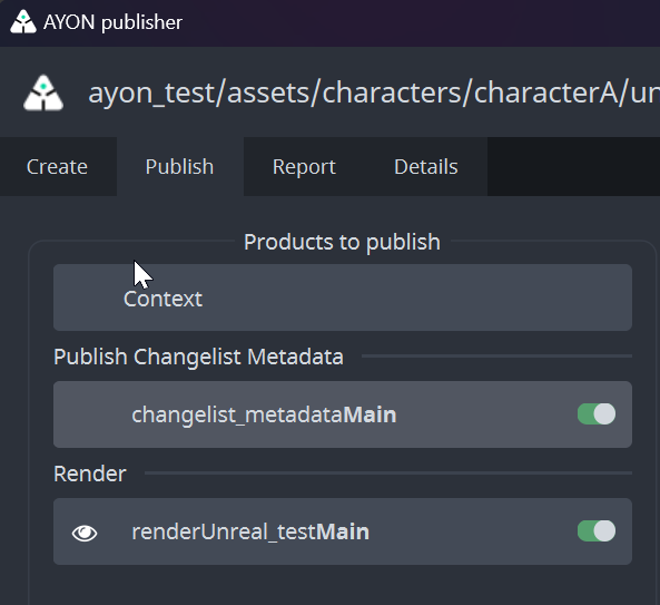Unreal AYON Changelist Metadata